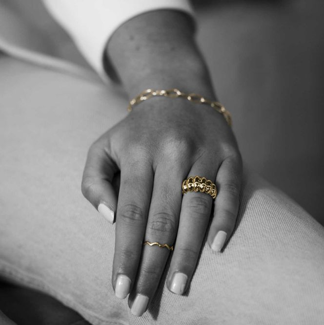 Hovedbilde Belt ring i forgylt sølv