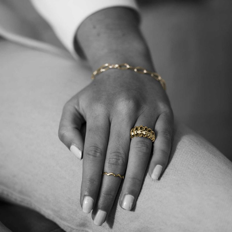 Belt ring i forgylt sølv