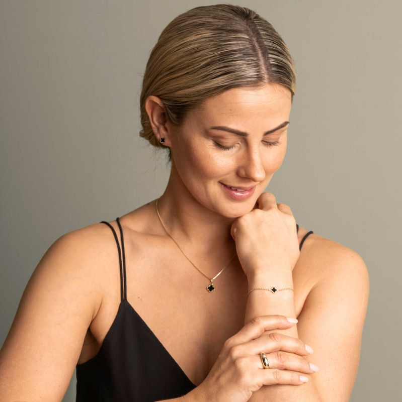KLØVER ARMBÅND SVART 991782