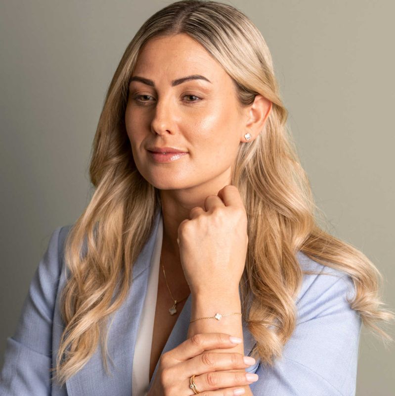 KLØVER ØREPYNT PERLEMOR 991778
