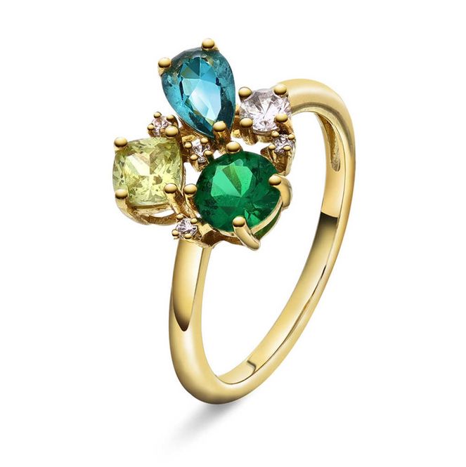 Hovedbilde GLAM RING MED GRØNNE TONER