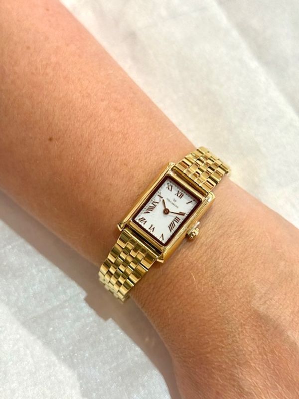 Timeless Gullfarget stål / Hvit 18x22mm