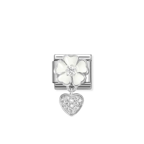 NOMINATION CHARMS blomst og hjerte sølv 331814/04