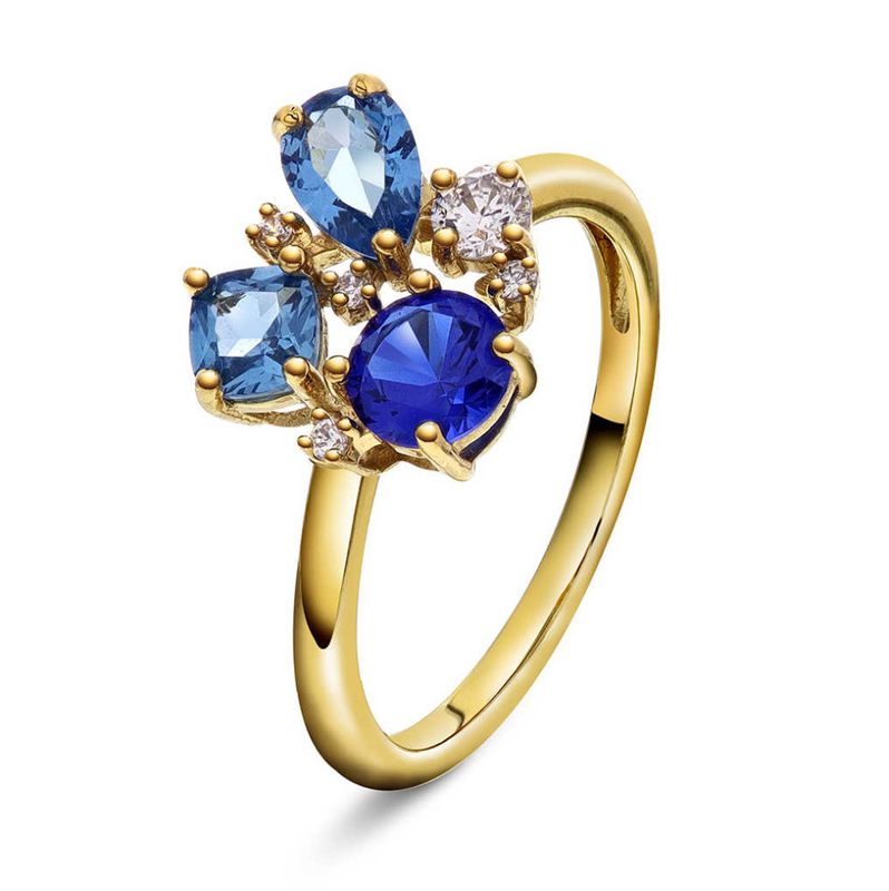 GLAM RING MED BLÅ TONER